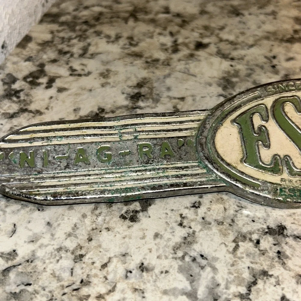 Vintage Esco Home Freezer Metal Badge Emblem Milk Cooler Niagra D2‎